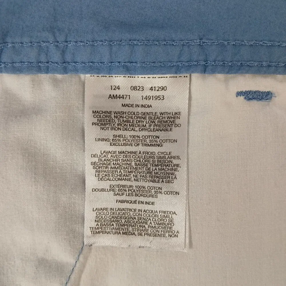 Columbia Men's Washed Out Shorts 40W 8L Ripple Blue pockets flat front chinos